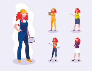 Avatars set of professional workers design