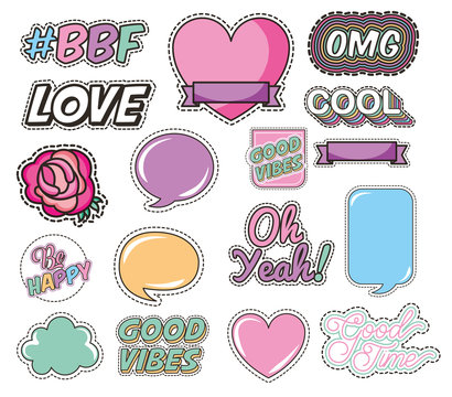 bundle of love and messages pop art style