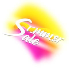 Great summer sale marketing banner on white background. Abstract art gradient.  Fluid creative concept composition for advertising. Discount promotion poster. Shopping final reductions
