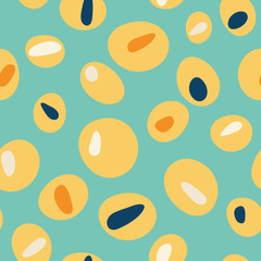 Colorful cartoon olives seamless pattern vector design. Quirky, stylish repeat illustration, perfect for restaurants and bars, martini events, parties, olive oil companies, flyers and menus.