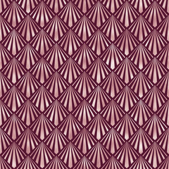 Art Deco Seamless Pattern - Repeating metallic pattern design with art deco motif
