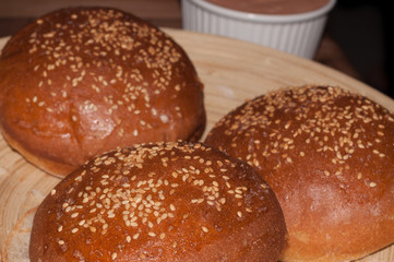 The fresh sesame seed buns