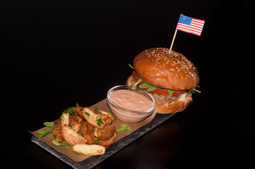 Burgers with 4th of july theme