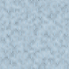 Art Deco Seamless Pattern - Repeating metallic pattern design with art deco motif
