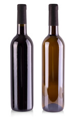 The red wine bottle isolated over white background