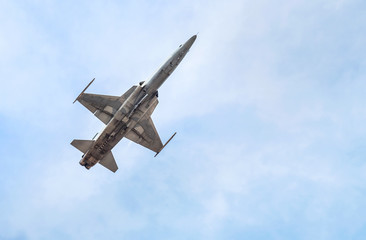 fighter jet military aircrafts flying with high speed on blue sky 