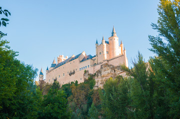 Fototapeta na wymiar Alcázar de Segovia, it looks like a Disney castle. 