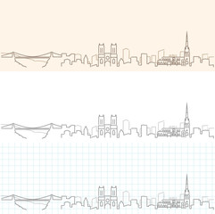 Bristol Hand Drawn Profile Skyline