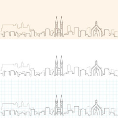 Fototapeta premium Nuremberg Hand Drawn Profile Skyline