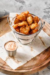 basket of fried chicken meat