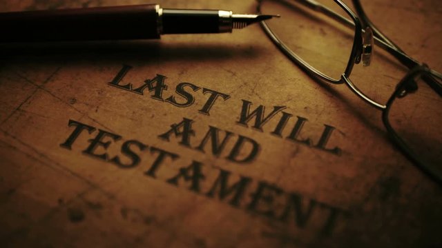 Last will and testament fountain pen and glasses