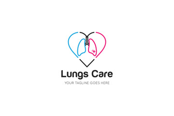 lungs logo and icon vector illustration design template