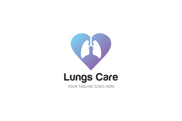 lungs logo and icon vector illustration design template