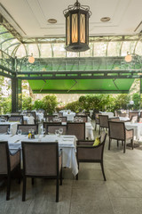 Beautiful restaurant summer terrace interior