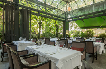 Beautiful restaurant summer terrace interior