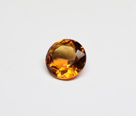 Citrine facet cut gemstone