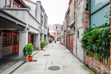 View of Street at the Bopiliao Historical Block, in the Wanhua District, Taipei, Taiwan.