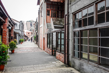 Fototapeta na wymiar View of Street at the Bopiliao Historical Block, in the Wanhua District, Taipei, Taiwan.