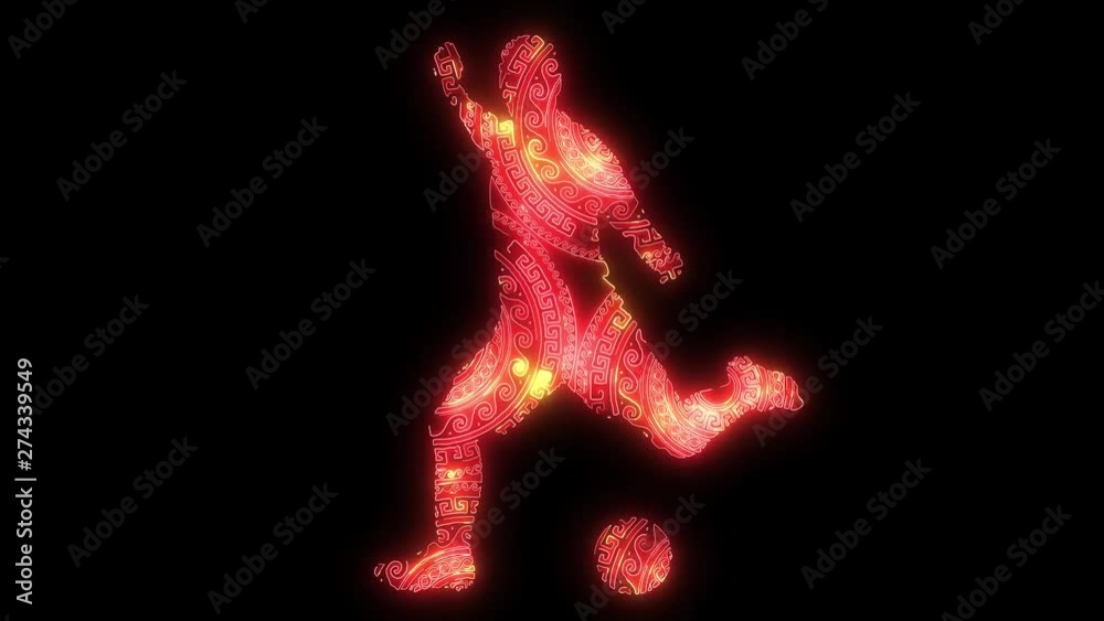 Poster football soccer player with ball