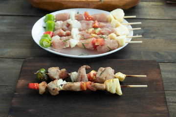 barbecue pork meal on grill