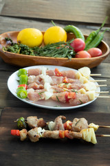 vegetable for make a barbecue pork meal for grill