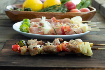 vegetable for make a barbecue pork meal for grill