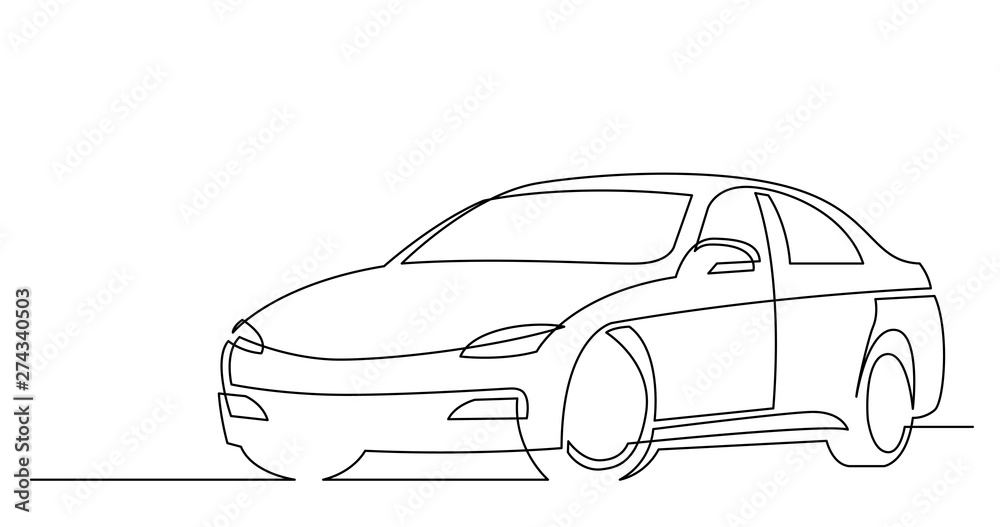 Sticker continuous line drawing of modern beautiful car