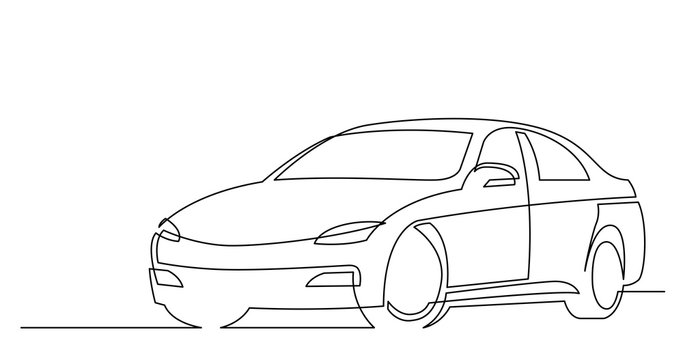 continuous line drawing of modern beautiful car