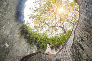 traveling at Fort Canning Park in Singapore