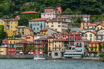 Varenna, a small village with colorful houses by the Commo lake, Italy