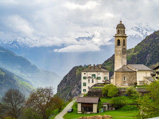 Fototapeta premium Soglio, one of the most beautiful Swiss mountain villages