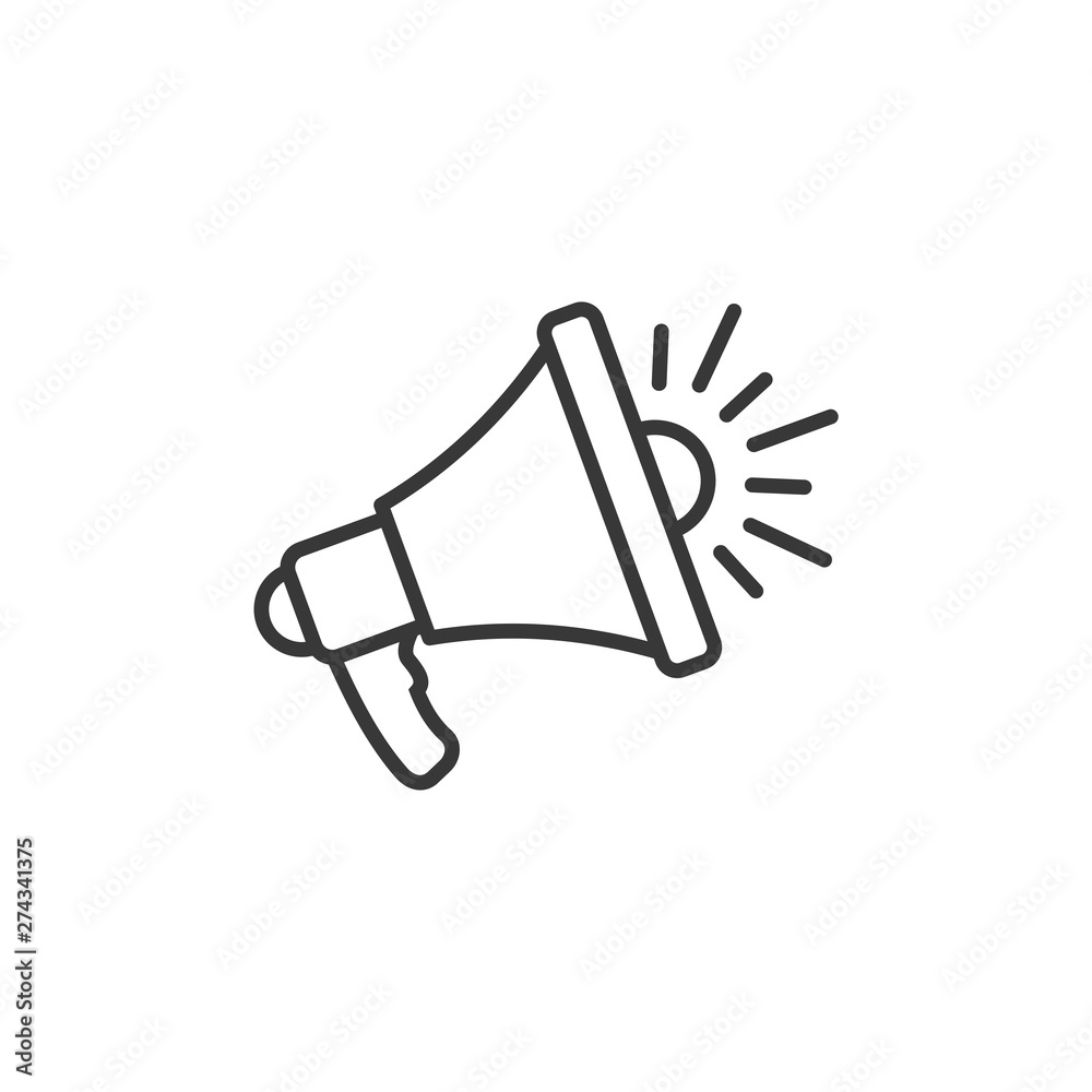 Poster Megaphone Speaker icon template black color editable. Loudspeaker symbol Flat vector sign isolated on white background. Simple logo vector illustration for graphic and web design.
