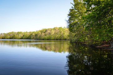 Fototapeta na wymiar Beautiful lake of tourism in Virginia America