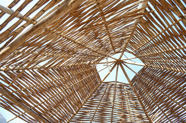 roof wood bamboo umbrella natural 