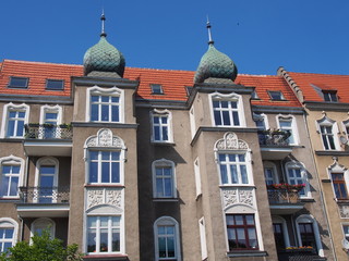 Fototapeta premium Architecture in Szczecin, onion shaped dome