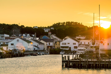 Mackinac Island Harbor at sunset