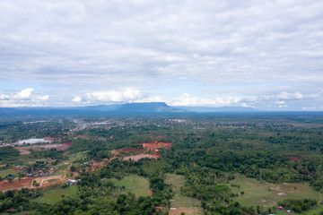 Obraz premium Aerial View of mountain in Champasak province, Lao PDR