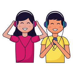 people listening music