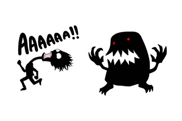 Funny scared expression