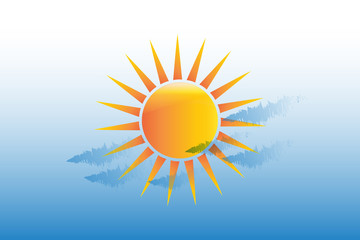 Sun and clouds logo vector