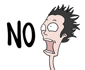 Funny scared expression