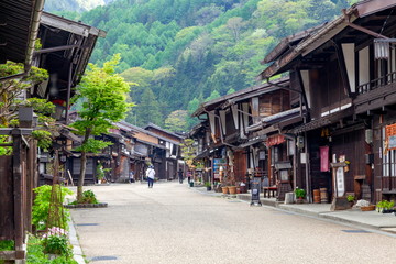 奈良井宿の風景、長野県塩尻市奈良井にて