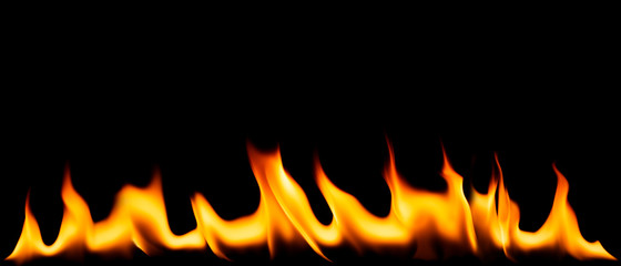 Flame on a black background
