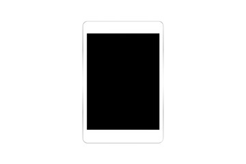 blank screen tablet isolated on white background with clipping path