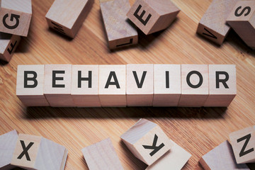 Behavior Word In Wooden Cube