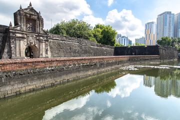 Fototapeta na wymiar Fort Santiago Gate at Intramuros, Manila , Philippines, June 9,2019