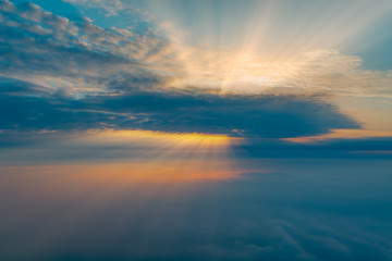Naklejka na ściany i meble • sea of clouds in the morning sun, at the top of Emei Mountain in Sichuan Province, China