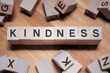 Kindness Word In Wooden Cube