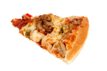 pizza on plate isolated on white