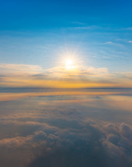 •	sea of clouds in the morning sun, at the top of Emei Mountain in Sichuan Province, China